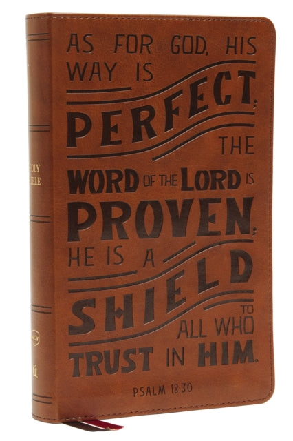 NKJV, Personal Size Reference Bible, Verse Art Cover Collection, Leathersoft, Tan, Red Letter, Thumb Indexed, Comfort Print