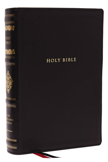 NKJV, Wide-Margin Reference Bible, Sovereign Collection, Genuine Leather, Black, Red Letter, Comfort Print - Holy Bible, New King James Version