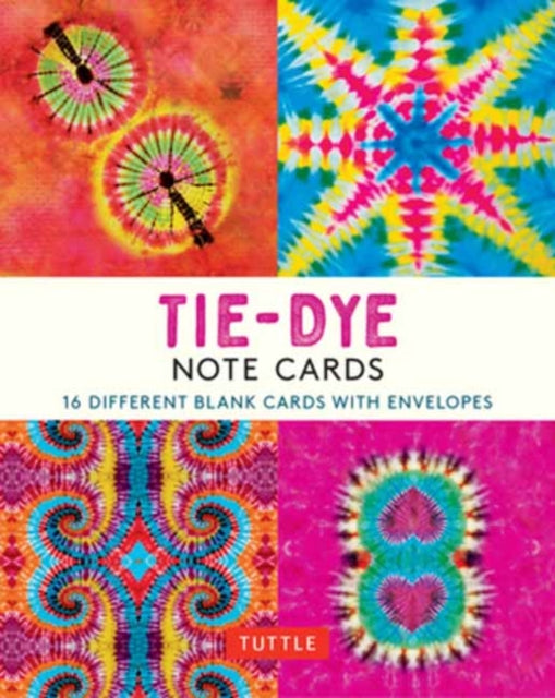 Tie-Dye, 16 Note Cards - 16 Different Blank Cards with 17 Patterned Envelopes