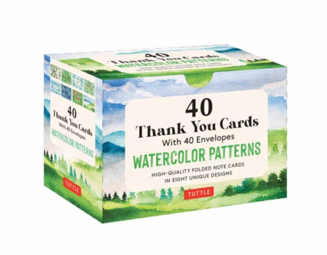 Nature Watercolors, 40 Thank You Cards with Envelopes