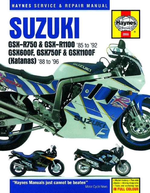 Suzuki GSX-R750 & GSX-R1100, GSX600F, GSX750F & GSX1100F (Katanas) (86 - 96)