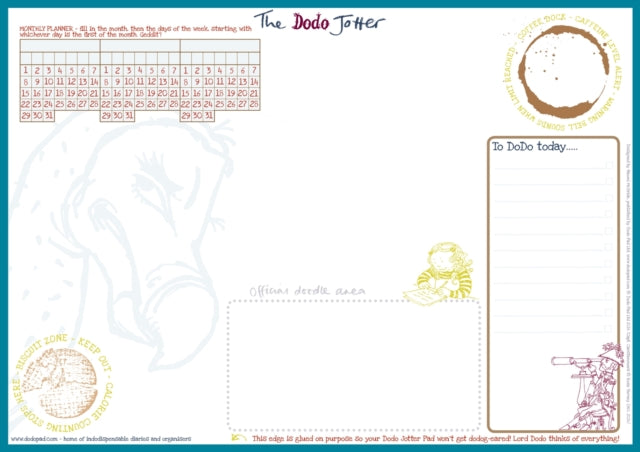 Dodo Jotter Pad - A3 Desk Sized Jotter-Scribble-Doodle-to-do-List-Tear-off-Notepad