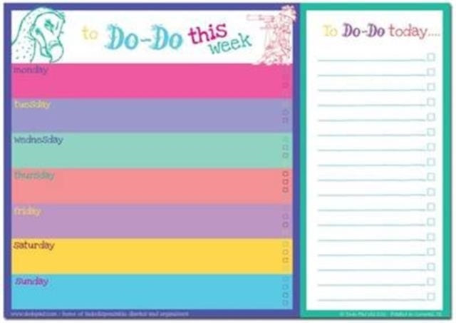 Dodo Daily to Do List Notepad (A4) Bright: 52 Sheets for Daily /Weekly to Do Lists and Notes, Perforated Between the Lists Sections So That Completed Daily Tasks Can be Torn off and Refreshed