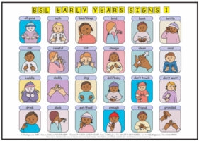 Let's Sign BSL Early Years & Baby Signs: Poster/Mats A3 Set of 2 (British Sign Language)