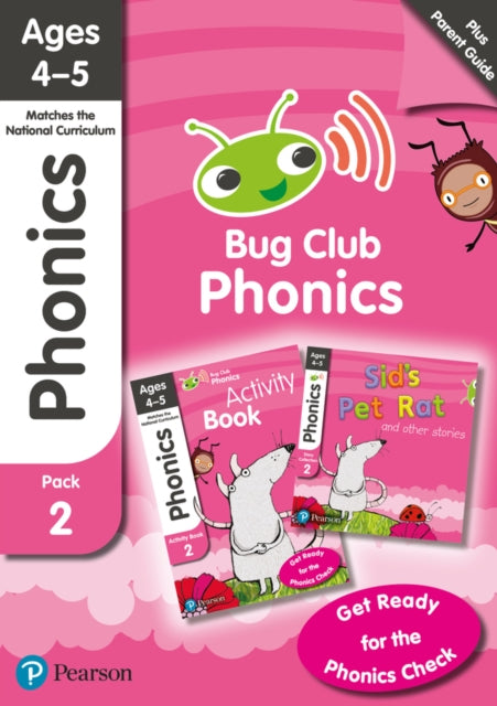 Phonics - Learn at Home Pack 2 (Bug Club), Phonics Sets 4-6 for ages 4-5 (Six stories + Parent Guide + Activity Book)