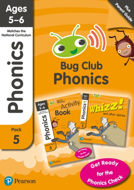 Phonics - Learn at Home Pack 5 (Bug Club), Phonics Sets 13-26 for ages 5-6 (Six stories + Parent Guide + Activity Book)