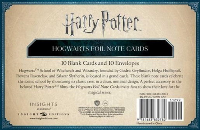 HARRY POTTER: HOGWARTS FOIL NOTE CARDS (SET OF 10)