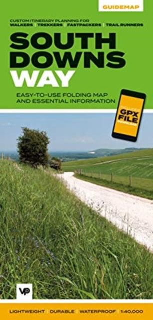 South Downs Way - Easy-to-use folding map and essential information, with custom itinerary planning for walkers, trekkers, fastpackers and trail runners