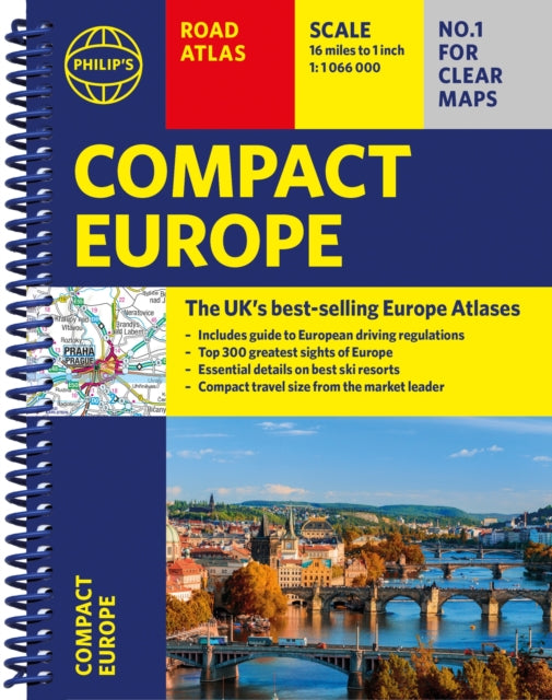 Philip's Compact Atlas Europe - A5 Spiral binding