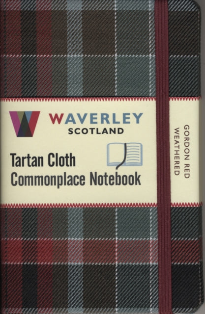 Waverley (M): Gordon Red Weathered Tartan Cloth Commonplace Notebook