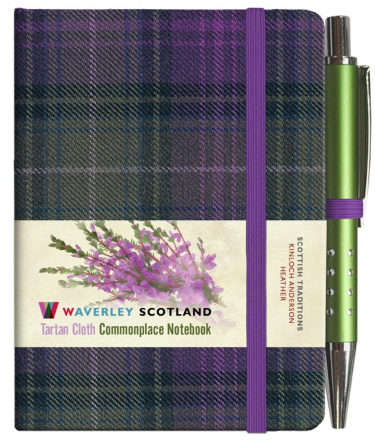 Waverley S.T. (S): Heather Mini with Pen Pocket Genuine Tartan Cloth Commonplace Notebook