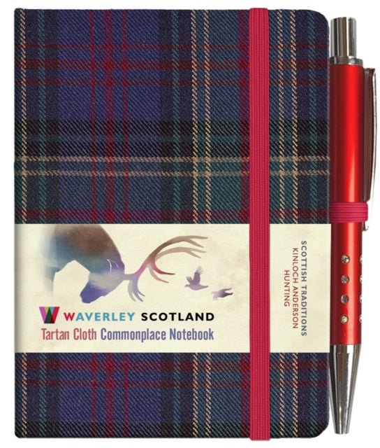 Waverley S.T. (S): Hunting Mini with Pen Pocket Genuine Tartan Cloth Commonplace Notebook