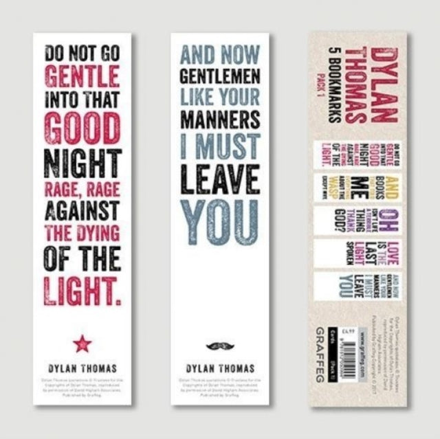 Dylan Thomas Bookmarks Pack 1