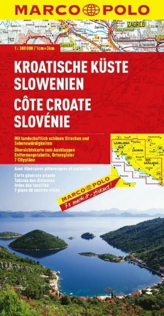 Avtokarta - Hrvaška obala, Slovenija / Kroatische Küste, Slowenien 1:300.000