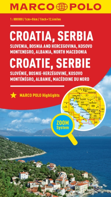 MarcoPolo: Slovenija, Hrvaška, BIH, Srbija, Makedonija, Kosovo, Črna gora, Albanija (avtokarta 1:800.000)