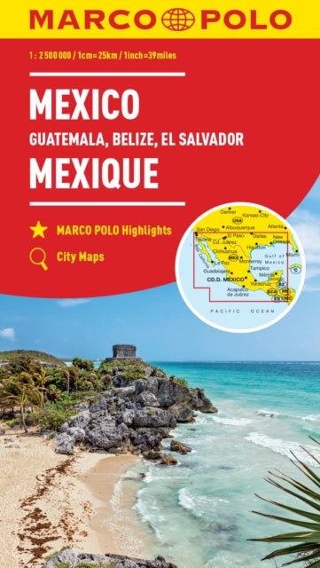 Mexico Marco Polo Map - Includes Guatemala, Belize and El Salvador