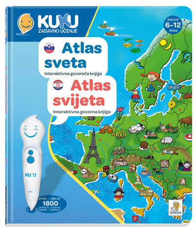 Interaktivna knjiga KUKU: Atlas sveta (brez pisala)