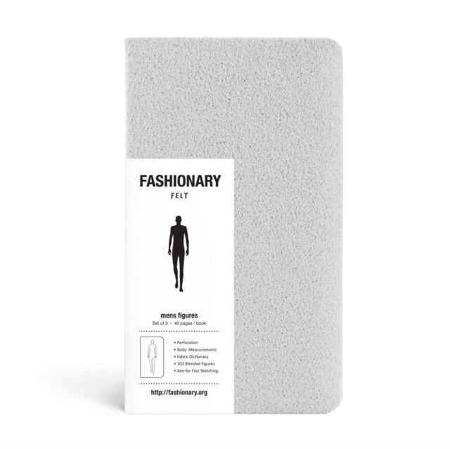 Fashionary Mini Felt Grey Mens Sketchbook A6 (Set of 3)