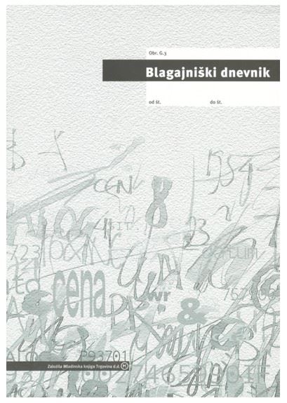 Blagajniški dnevnik, G.3 samokopirni blok A4